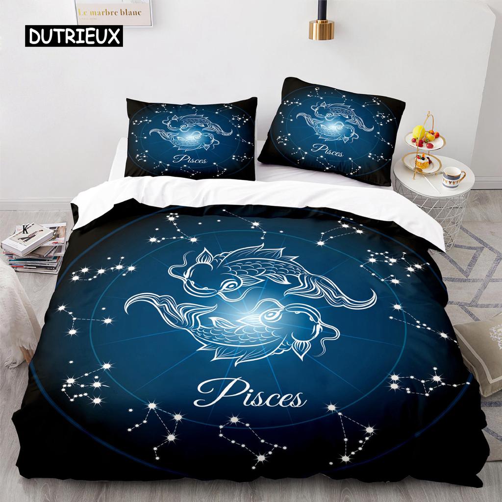 Комплект постельного белья Constellation Aries Galaxy Theme 2/3 шт. Комплект постельного белья King Size Полиэстеровый пододеяльник для любителя Constellation