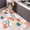 Cute Cat 'Happy Every Day' Kitchen Mat Non-Slip Machine Washable Rug Set for Home Decor Anti-Fatigue Floor Mats