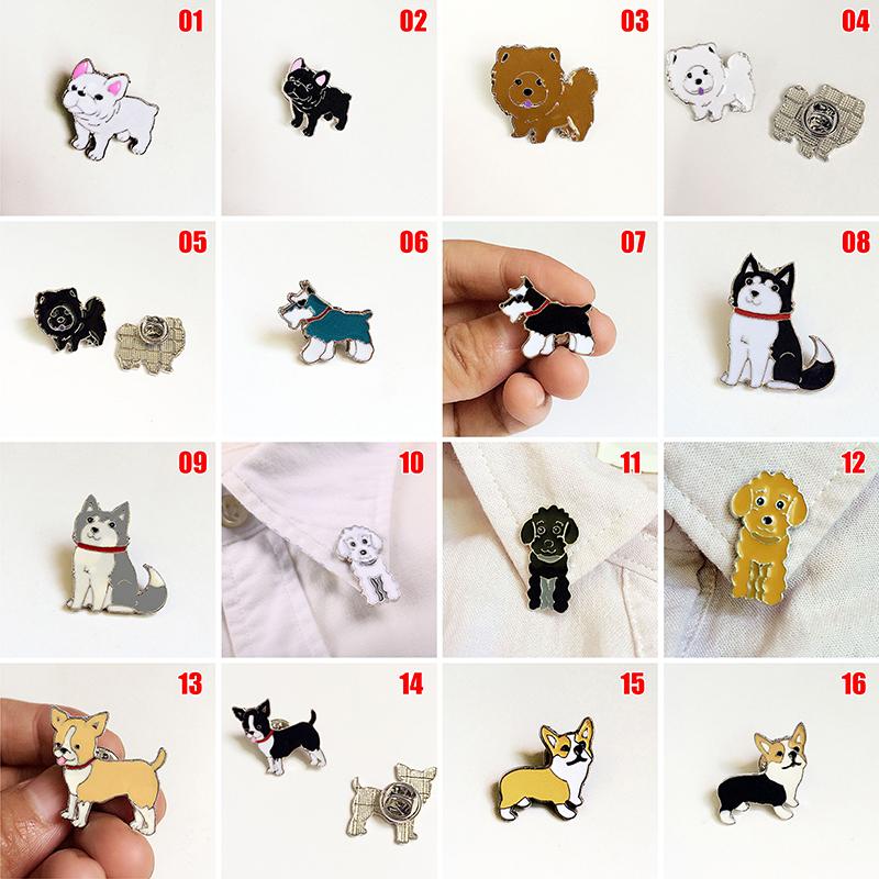 1PC Cartoon Pendant Dog Jewelry Dogs Brooches Pins Dachshunds Corgi Badge Decorated Cute Brooches