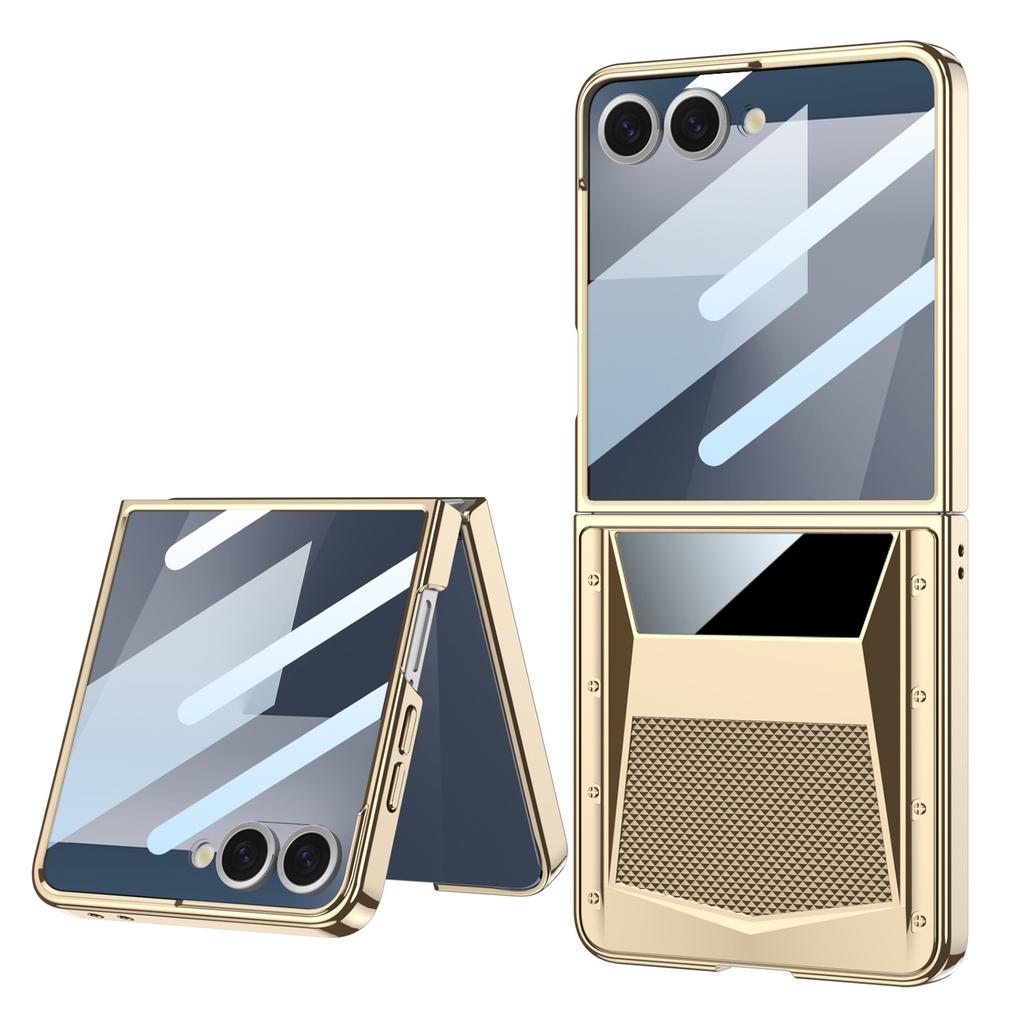 Подходит для чехла для мобильного телефона Samsung ZFflip7, складной, с гальваническим покрытием, Phantom Shell, интегрированная металлическая индивидуальность для мужчин и женщин
