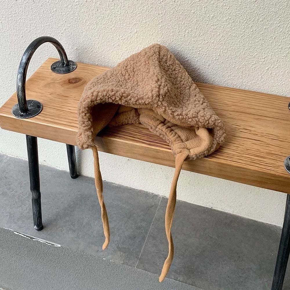 Solid Color New Year Red Hat Fluffy Ear Protection Hat Cute Winter Plush Hat Autumn