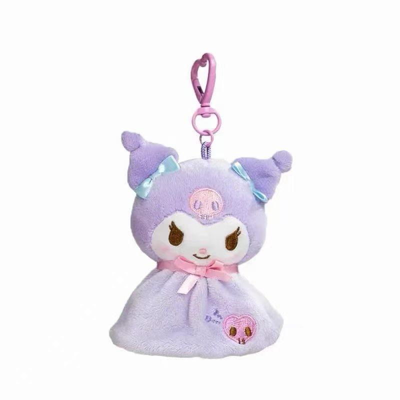Cartoon Sanrio Sunshine Doll Plush Keychain Kuromi My Melody Cinnamoroll Kitty Hangyodon Stuffed doll Kawaii Backpack Charm