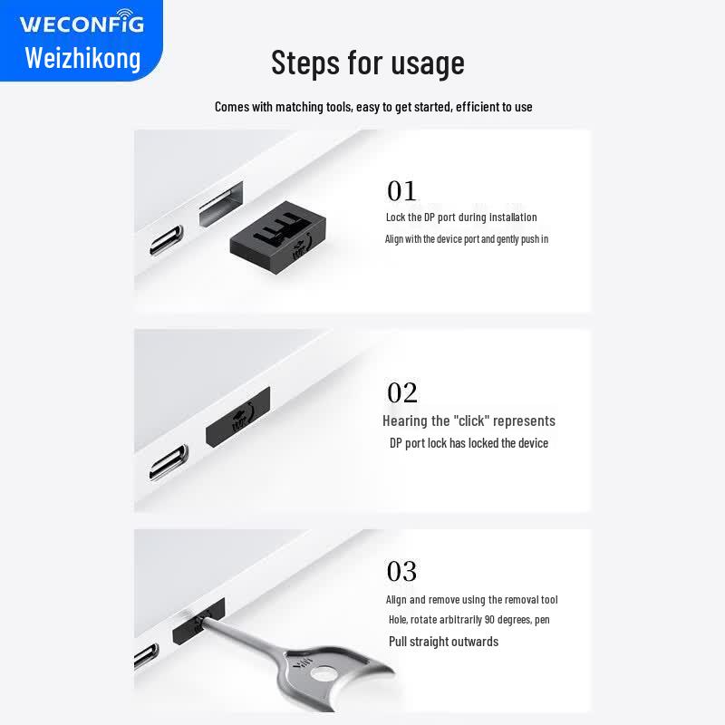 Комплект заглушек и блокираторов DisplayPort