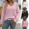 Women 2024 Fall And Winter Fashion Long Sleeve V Neck Loose  Pillovers Hot Selling Sweaters Vestidos