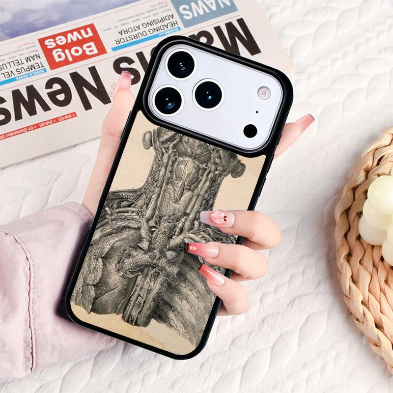 Медицинская Анатомия Человека Мягкий Чехол Для Телефона Для IPhone 17 16e 15 14 13 12 11 Pro Max Air Mini Мягкий Защитный Чехол