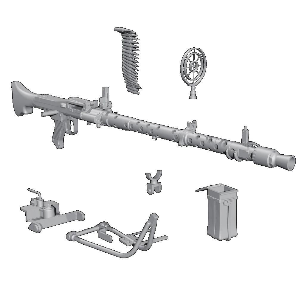 1/16 1/35 Scale MG 34 Air-Cooled General-Purpose Machine Gun + Tank Officer Bust Kit Resin Model Miniature Military