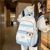 Student School Bag Women's Large Capacity Computer Backpack Color Block Backpack