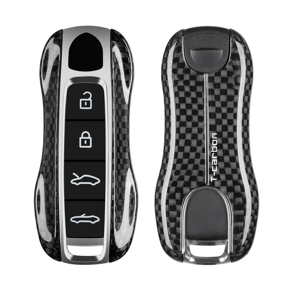 Легкий чехол для ключа из углеродного волокна Porsche для Cayenne, Panamera, Macan, 911 - Сменный корпус типа пряжки