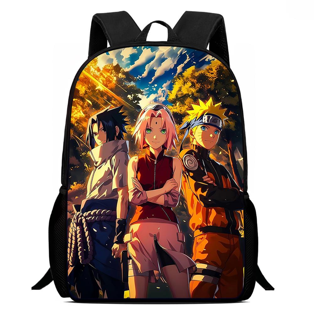 Мультяшный Рюкзак NARUTO 15 дюймов, Легкий, С Регулируемыми Плечевыми Ремнями, Детский Ежедневный Школьный Рюкзак Для Мальчиков и Девочек Возраста 5-10 лет.