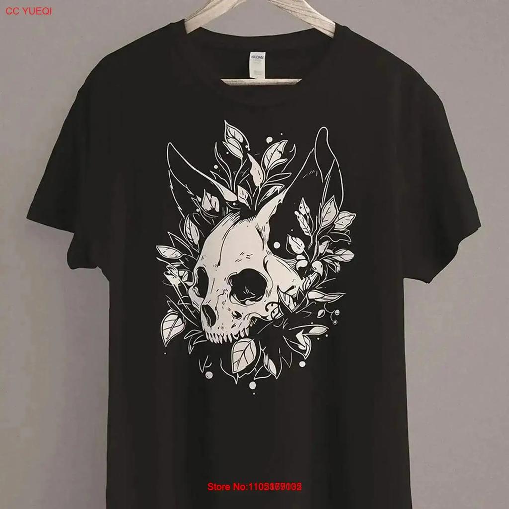 Cat Skull T Shirt Gothic Witchcore Aesthetic Goblincore Clothing Unisex Vintage Fashion Breathable Top For Everyday Wear