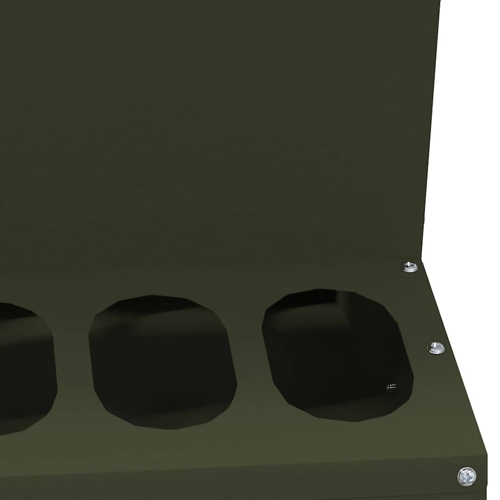 Chicken Feeder Olive Green 40 x 40 x 45 cm Cold Rolled Steel