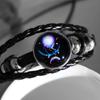 Adjustable Men Women 12 Constellation Zodiac Signs Bracelet Luminous  Braided Print Leather