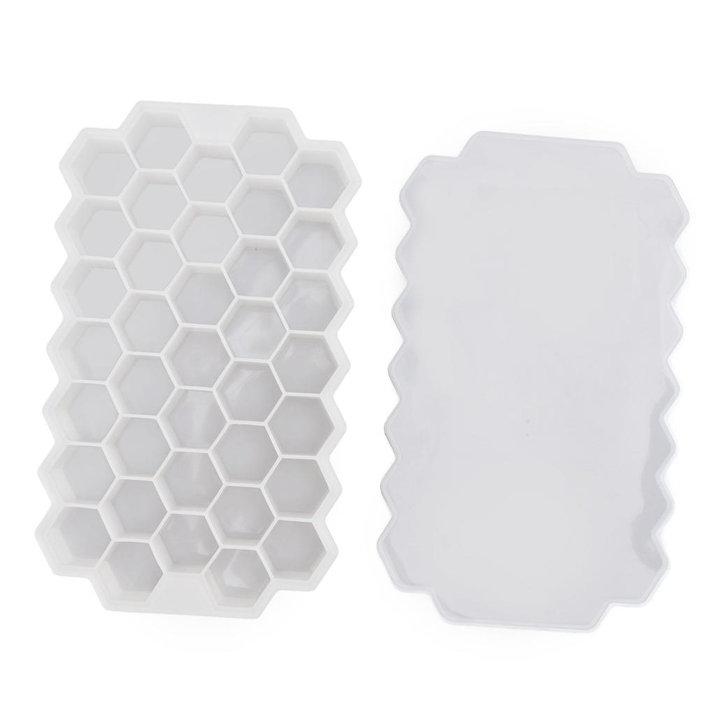 Форма для льда на 37 ячеек, гибкая силиконовая, с сотами, самодельная коробка для пищевых добавок, лоток для кубиков льда белого цвета с