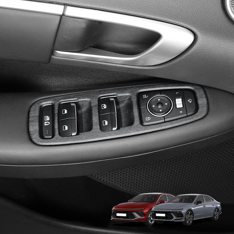 Для Hyundai Sonata 2025 2026 Автомобильный тюнинг Углеродное волокно ABS Подлокотник автомобиля Крышка кнопки стеклоподъемника Отделка панели двери Аксессуары LHD