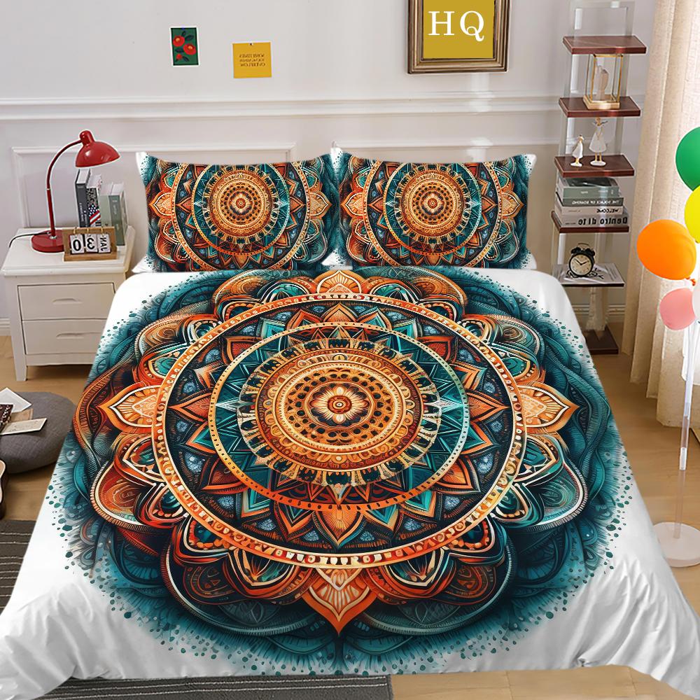 Постельное белье Мандала, украшение для спальни, модные комплекты постельного белья, одноместные полноразмерные покрывала из микрофибры, мужские постельные принадлежности, костюмы
