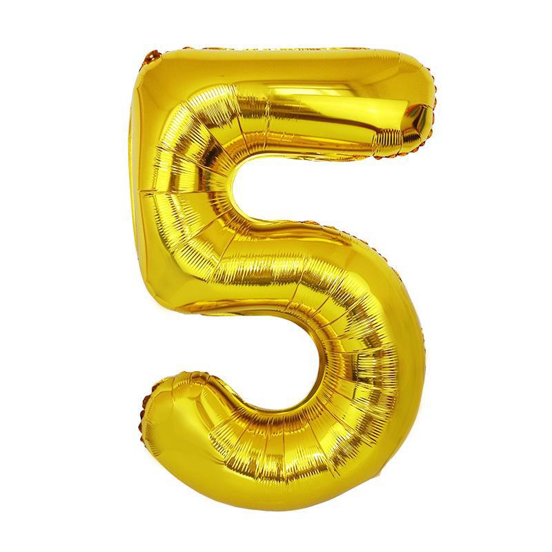 32-дюймовые золотые и серебряные цифровые фольгированные шары для украшения вечеринки - Американский стиль