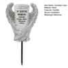Cemetery Vase Angel Wing Memorial Vase with Spike And Drainage Hole Resin Bouquet Flower Holder for Tomb Headstone Decoration