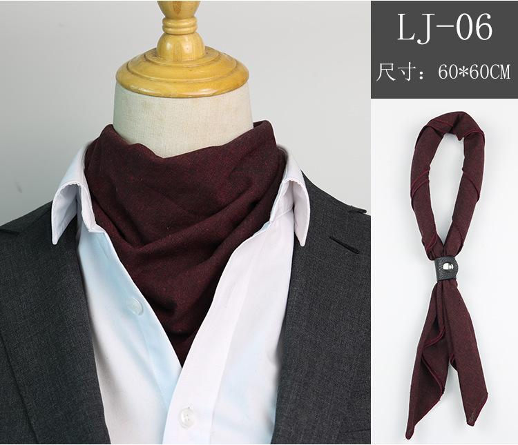 Men'S Scarf British Style Gray Striped Small Scarf Suit Autumn And Winter Men'S And Women'S Square Scarves