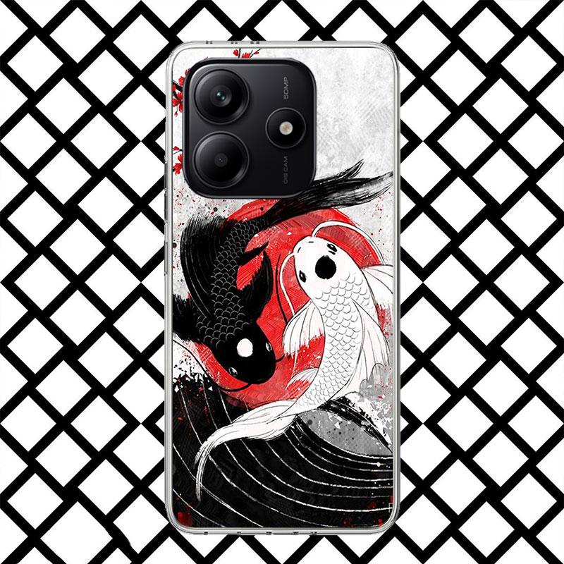 Koi Fish Art Phone Case for Xiaomi Redmi Note 15 14 14S 13 12 12S 11 Pro Plus 11E 11T 11S 10S 5G Soft Cover Fundas Redmi Note 14