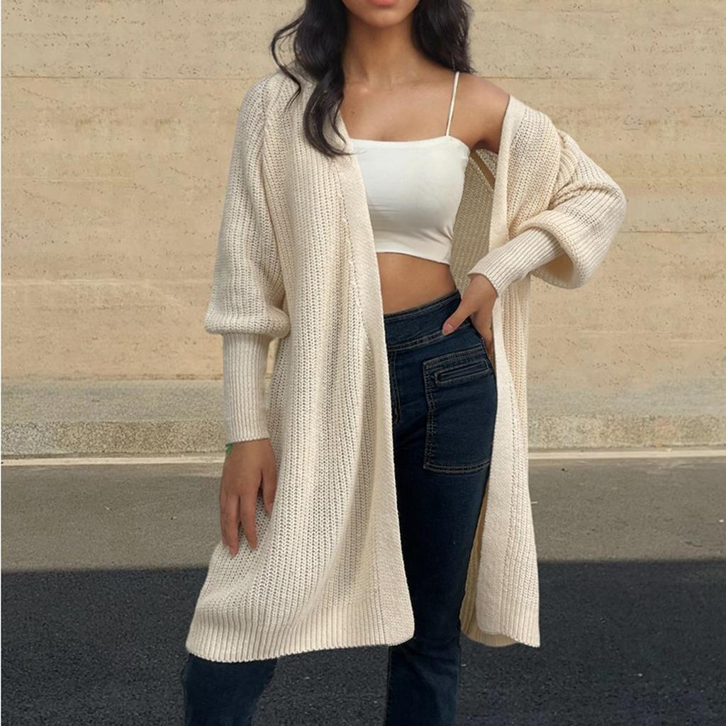 Женская мода пояс вязаный кардиган свитер повседневный свободный свитер куртка