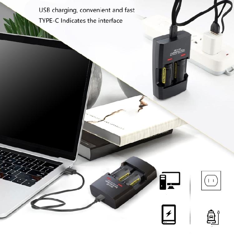 Зарядное устройство для аккумуляторов LiFePo4 Многофункциональный 2-слотовый интеллектуальный держатель для литиевых аккумуляторов для RCR123 RCR2 16340 17335 14250