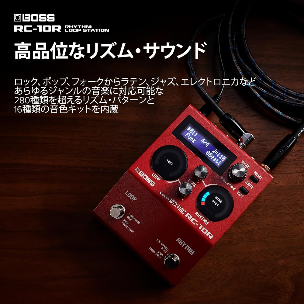 BOSS RC-10R Rhythm Loop Station с лупером, 280 ритмическими рисунками, 16 встроенными наборами ударных и простым управлением. Педаль-в-одном луп-станция и драм-ма