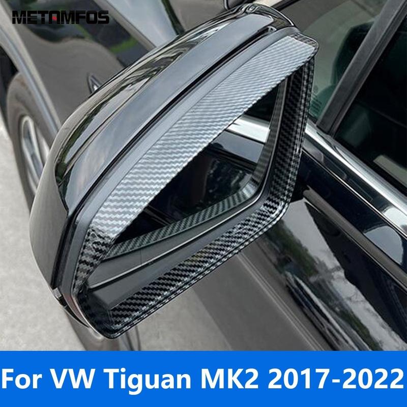 Аксессуары для Volkswagen VW Tiguan MK2 2017- Козырьки-накладки на зеркала заднего вида и боковые двери из углеродного волокна, Защита от солнца и дождя
