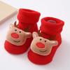 Newborn Baby Santa Claus Knitted Socks - Cute Snowman Reindeer Pattern Non-Slip First Walkers Socks