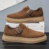 Men's Loafers Suede Leather Casual Shoe Retro Brown Men Fashion Comfort Slip-On Platform Shoes Men Zapatos De Hombre