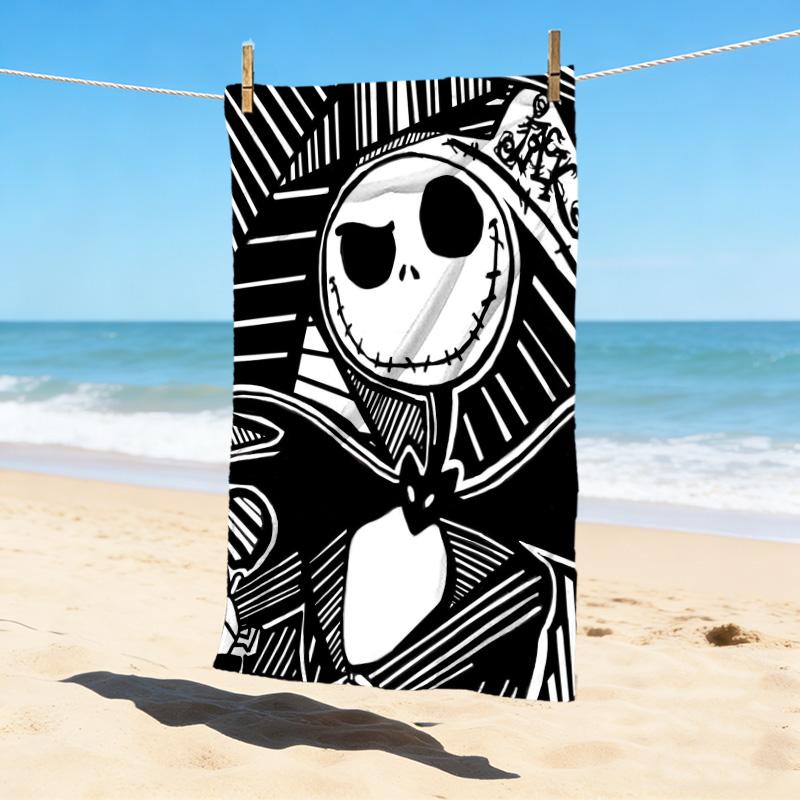 Nightmare Before Christmas Stylish Digital Printing Beach Towel Quick Drying Absorbent Blanket For Beach Pool Gym Travel Christmas Gift C9211573