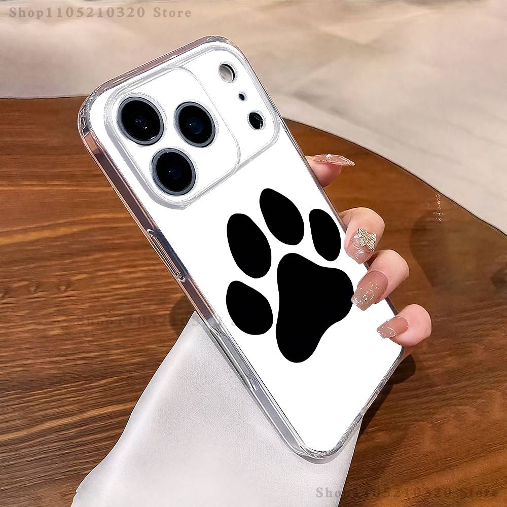 Следы лап питомца Чехол для телефона Для iPhone 17,16,15,14,13,12,11 Pro,Max,Plus,XR,Mini,E Прозрачный Мягкий чехол с полным покрытием