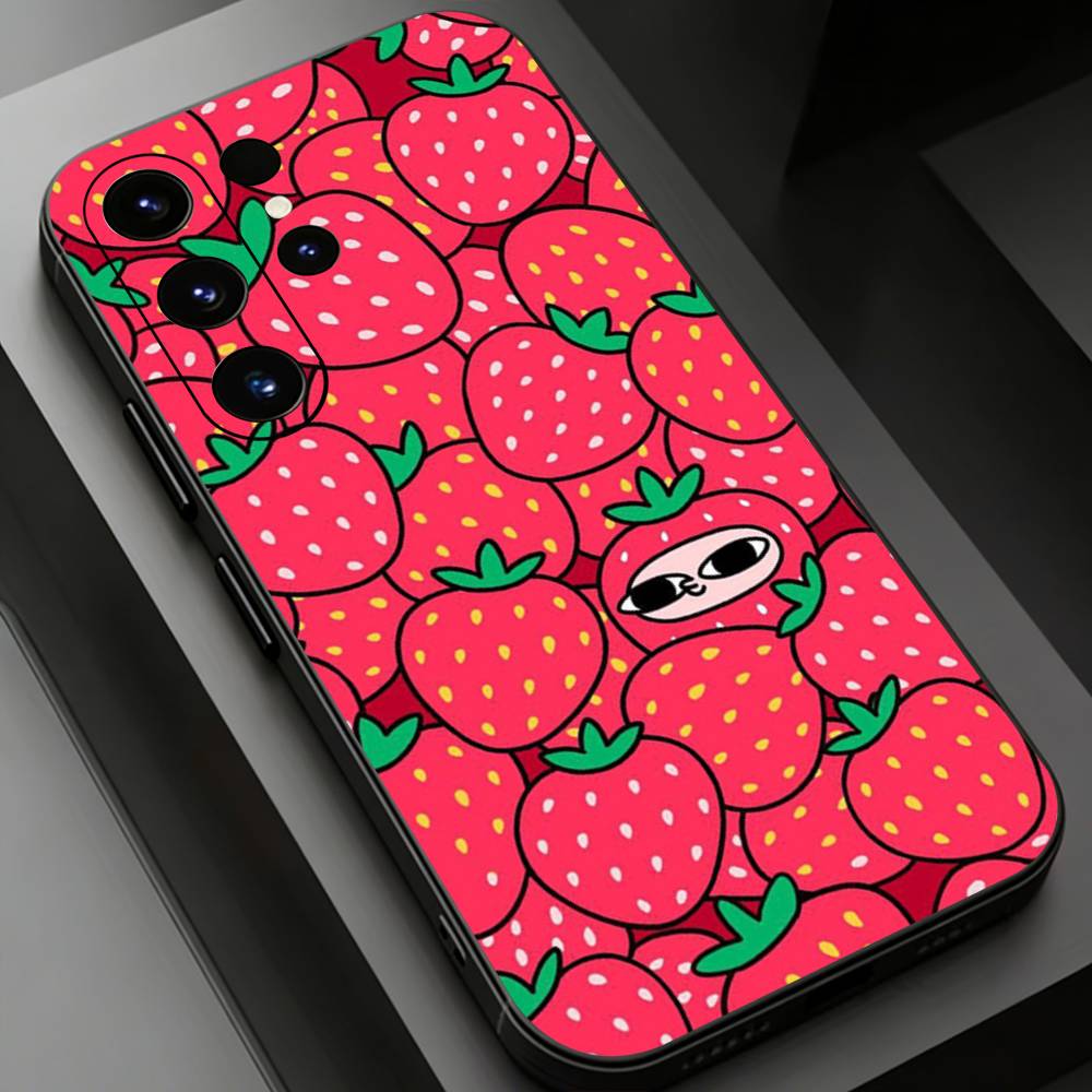 Чехол на весь экран Розовая клубника для Samsung Galaxy S24,25,26,23 22,21,S20 Plus Ultra FE мягкие чехлы fundas