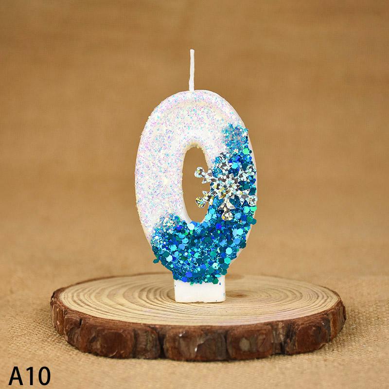Тема Снежинки Льда 0-9 Свеча-цифра Украшение для торта Принцесса Топперы для торта на день рождения Украшение для торта на свадебную вечеринку Рождественские принадлежности