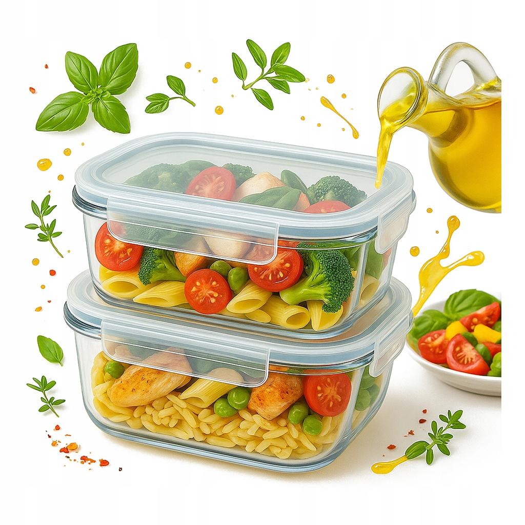 1040ml Glass Container Lunchbox for Food Airtight for School, Work