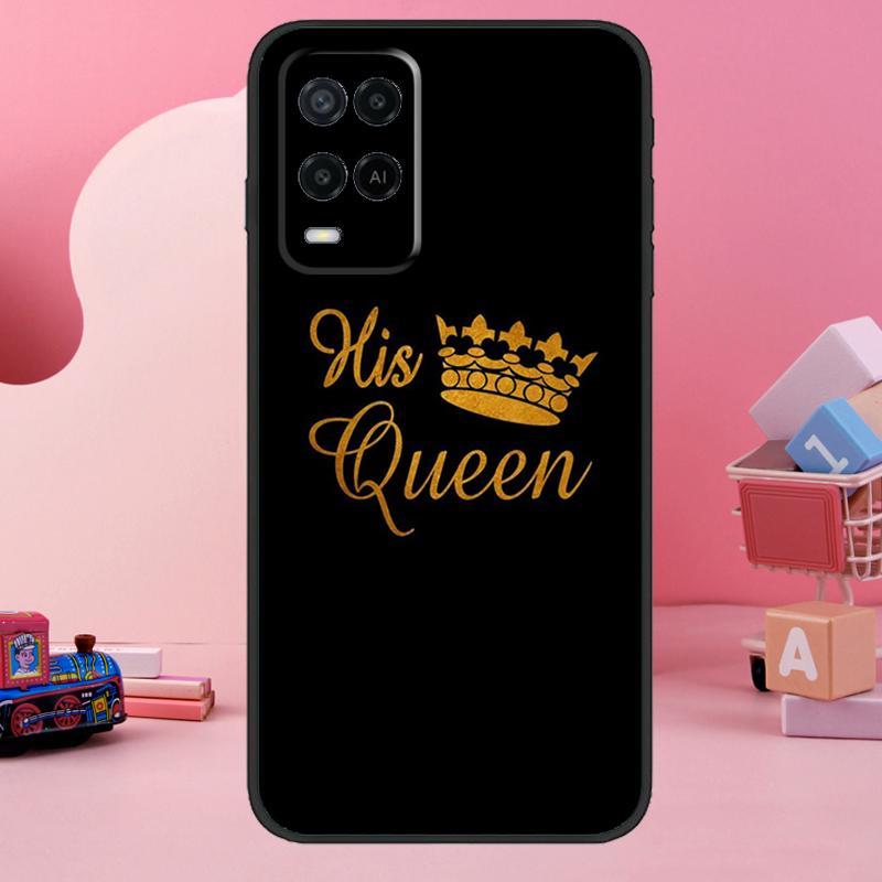 King Queen Couple Lovers Case For Oppo A5 Pro A15 A17 A57 A77 A18 A38 A58 A78 A98 A94 A74 A54 A16 A76 A96 A40 A60 A80