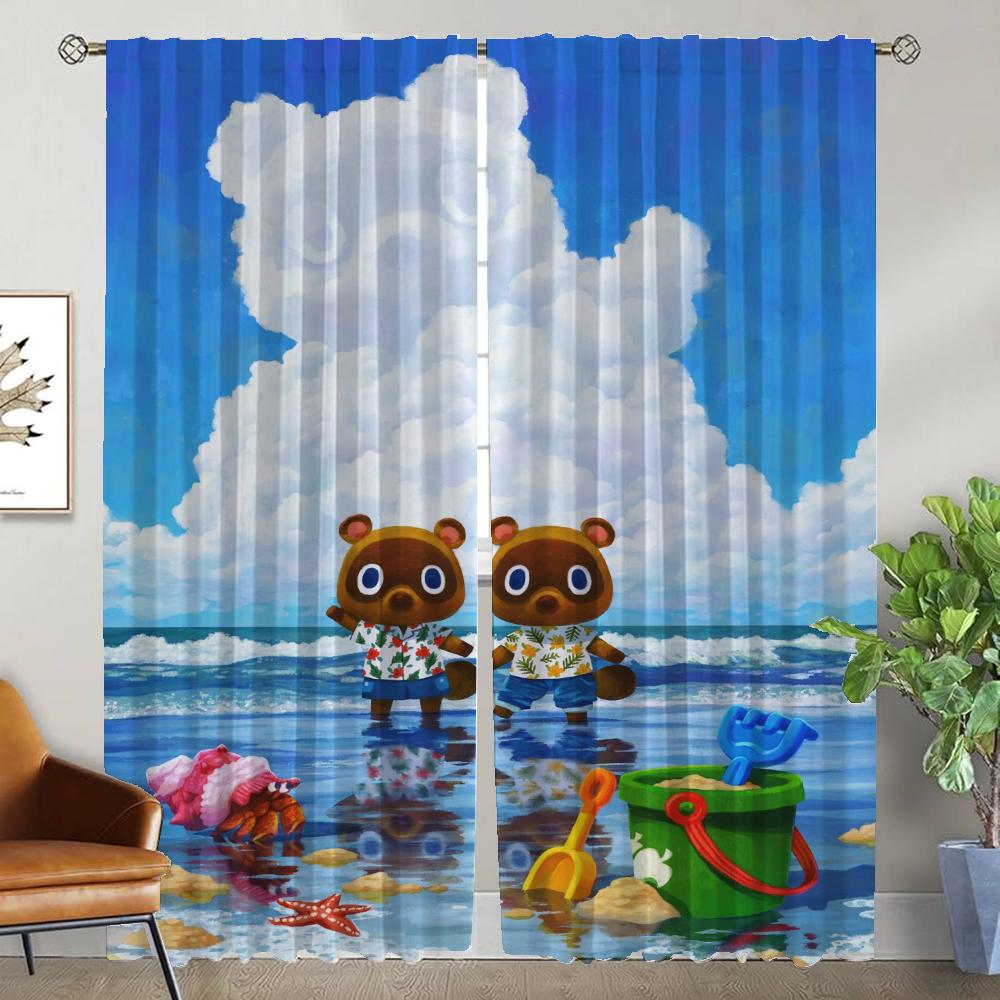 Блэкаут штора для комнаты 2 панели Animal Crossing шторы перегородка для детской комнаты домашний интерьер шторы шторы тюль для спальни