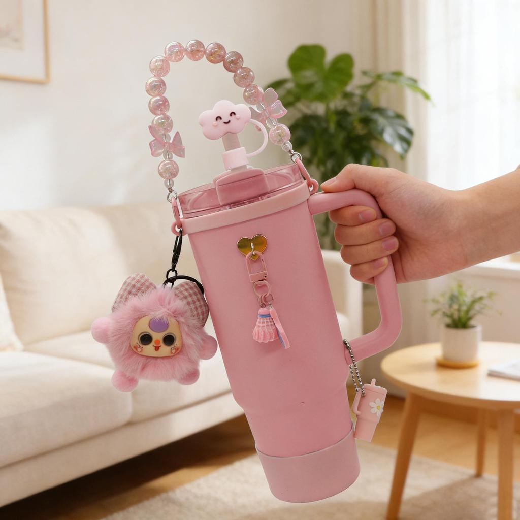 Набор аксессуаров для бутылки для воды Stanley: 40 унций, Крышка с трубочкой, Чехол для стакана, Подвеска-помпон