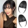 Women Clip-in Bangs Natural Wispy Forehead Hair Extensions Faux French Bangs Girls
