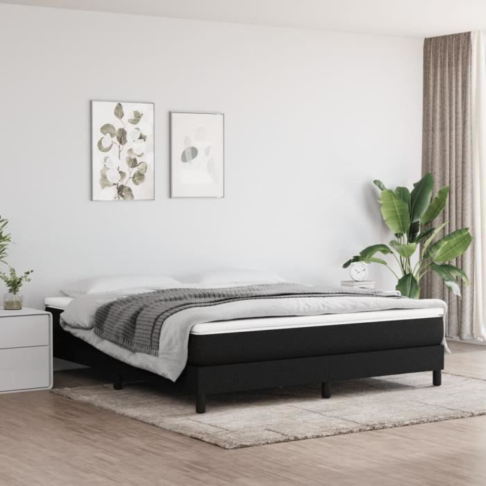 3144095 vidaXL Divan Bed with Mattress Black 180x200 Cm Fabric