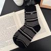 Женские весенне-осенние ретро цветные полосатые флокированные носки-гольфы без косточки