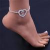 Huitan Новое поступление $$$Sign Heart Ankle для женщин Полный блестящий Ice Out Leg Chain Barefoot Sandals Bracelet Summer Party Jewelry