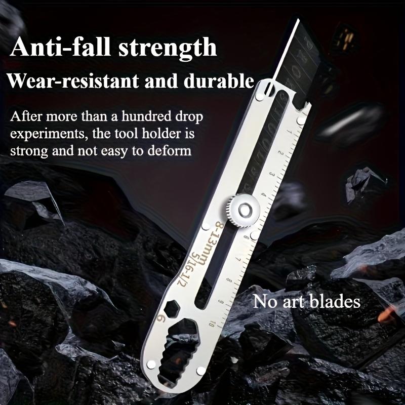 Durable Craftsmanship, Heavy-Duty Stainless Steel Utility Knife Handle, Non-Slip Grip, Foldable Art Knife Holder, Ideal for Wallpaper Cutting