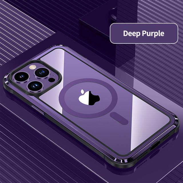 Чехол для телефона для Iphone 14 с магнитной беспроводной зарядкой Magsafe, алюминиевый магнитный противоударный чехол для Iphone 14 Pro Max Fundas