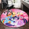 1 шт. Коврик круглый My Little Pony Дружба — это волшебство, Дизайн с персонажами аниме-мультфильма, Коврик под офисное кресло, Нескользящий ковер для декора дома, Гостиной, Спальни
