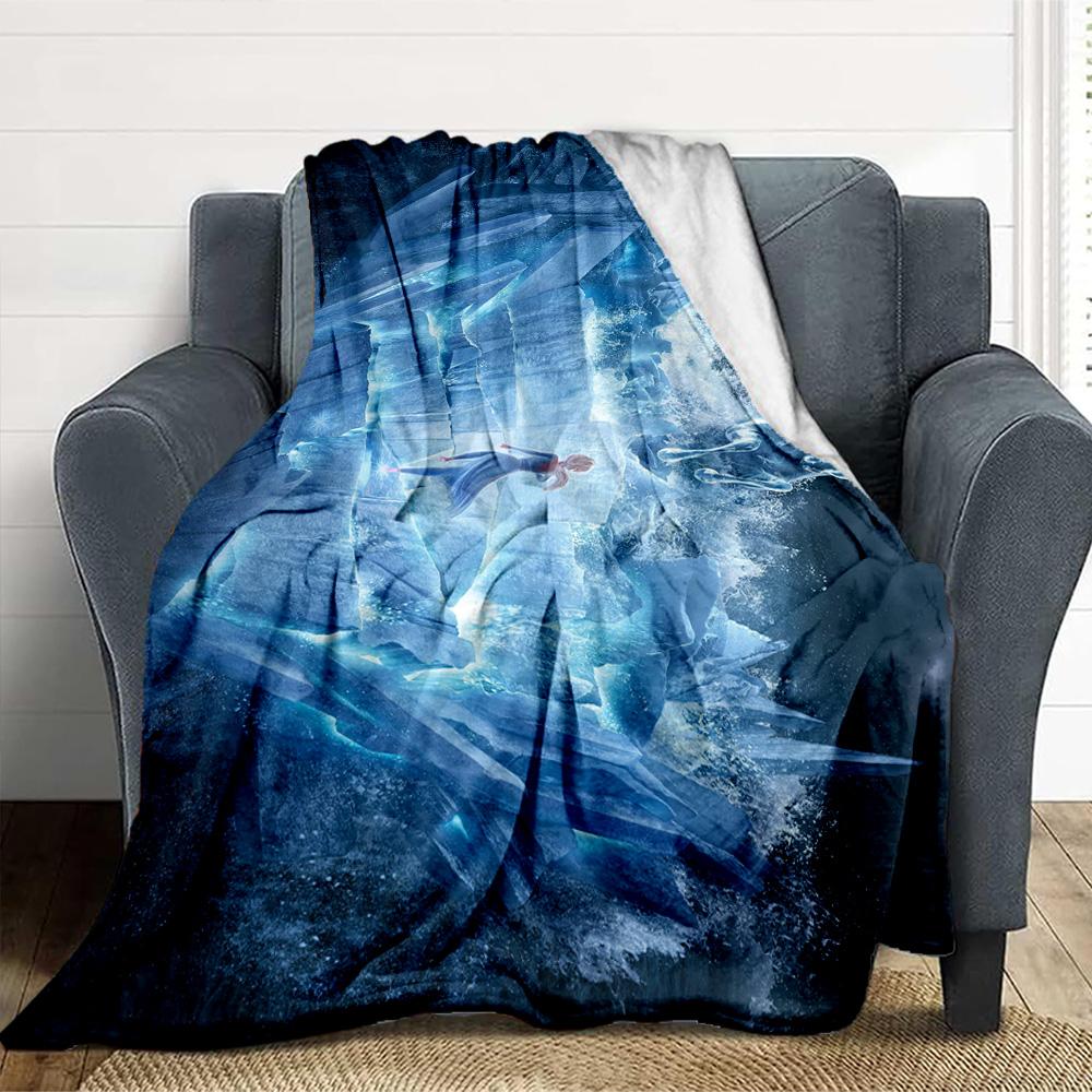 Frozen Magic Flannel Blanket Throw Blanket Soft Warm Sofa Bed Camping home Decor Unique Christmas Gift C92614