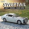 1:24 Scale Sweptail Model Car,Pull Back Vehicle Simulation Panoramic Sunroof Toy Die-cast Car,Opening Door Vehicle Collectible Decorations