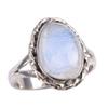 Natural Rainbow Moonstone Gemstone Handmade 925 Solid Silver Gift Ring S.8 G8q12