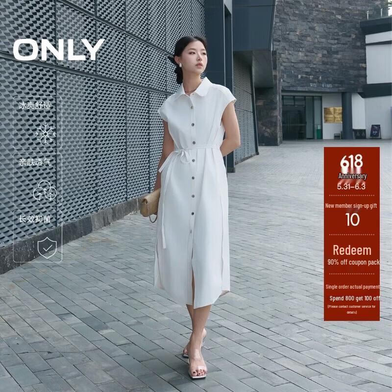 ONLY Women's Sleeveless Mid-Length Shirt Dress