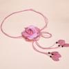 Girls 150cm Tassle Dress Decorated Big Flower Thin Waist Chain Waistband Belts Waist Rope