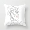 Abstract minimalist lines cushion cover different female pose sketch pillowcase bedroom sofa car decoration square